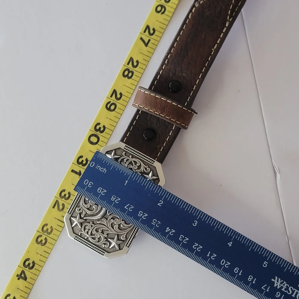 Wester Leather 3D Longhorn Buckle Belt